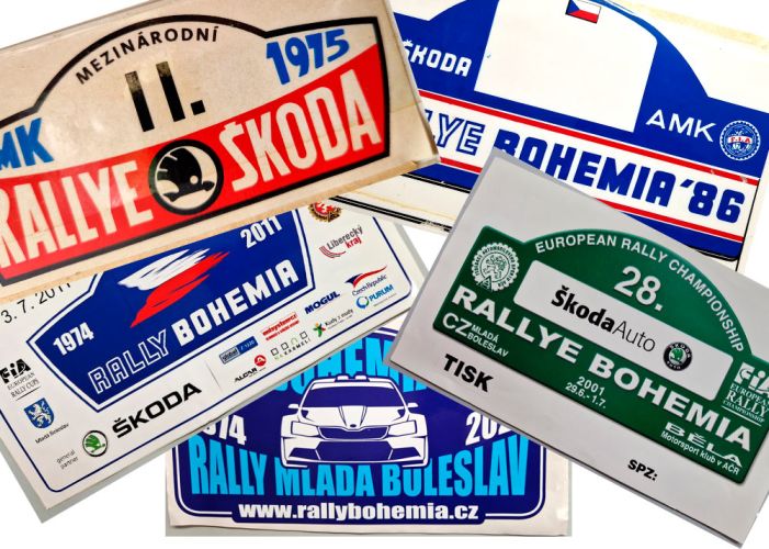 Loga Rally Škoda a Rally Bohemia z let 1975 až 2022
